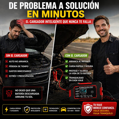 TurboPower® Cargador y Reparador Inteligente de Batería - 70% OFF SOLO HOY! 🔥