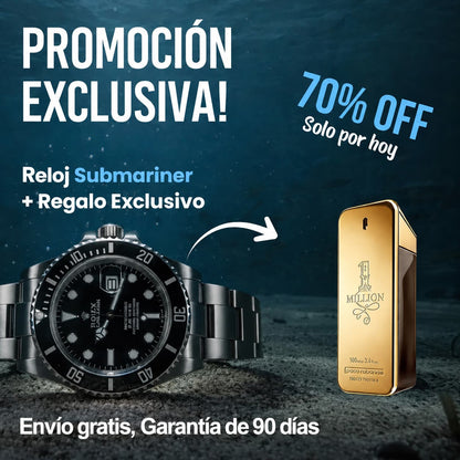 Reloj Submariner Exclusivo + Perfume Gratis 🔥 - Oferta Imperdible SOLO POR HOY!